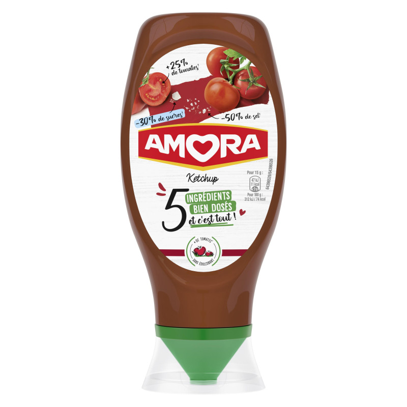 AMORA KETCHUP  5 INGREDIENTE SQU 468G