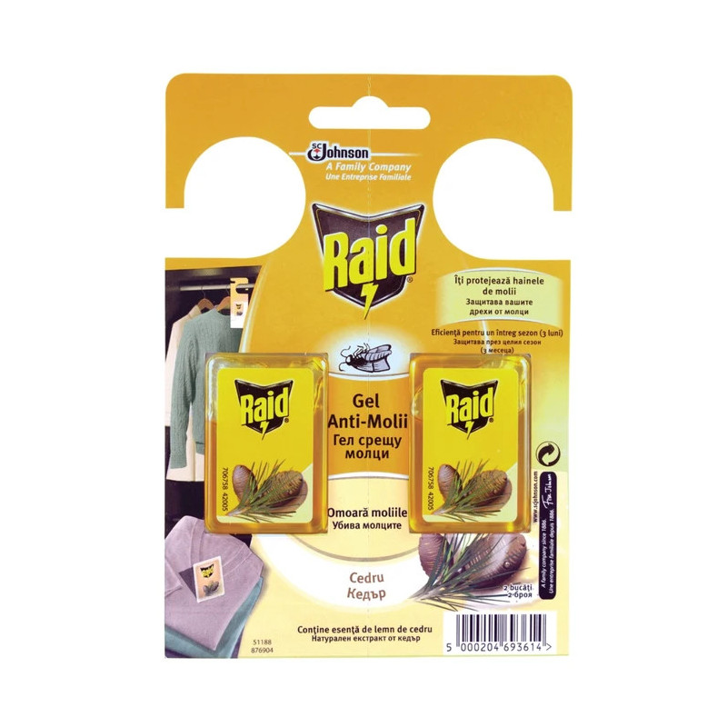 RAID ANTIMOLII GEL CEDRU 2BUC