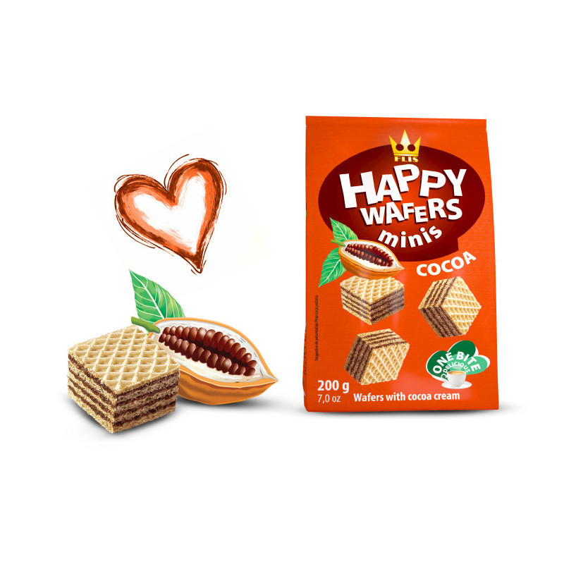 HAPPY WAFERS CACAO 200GR