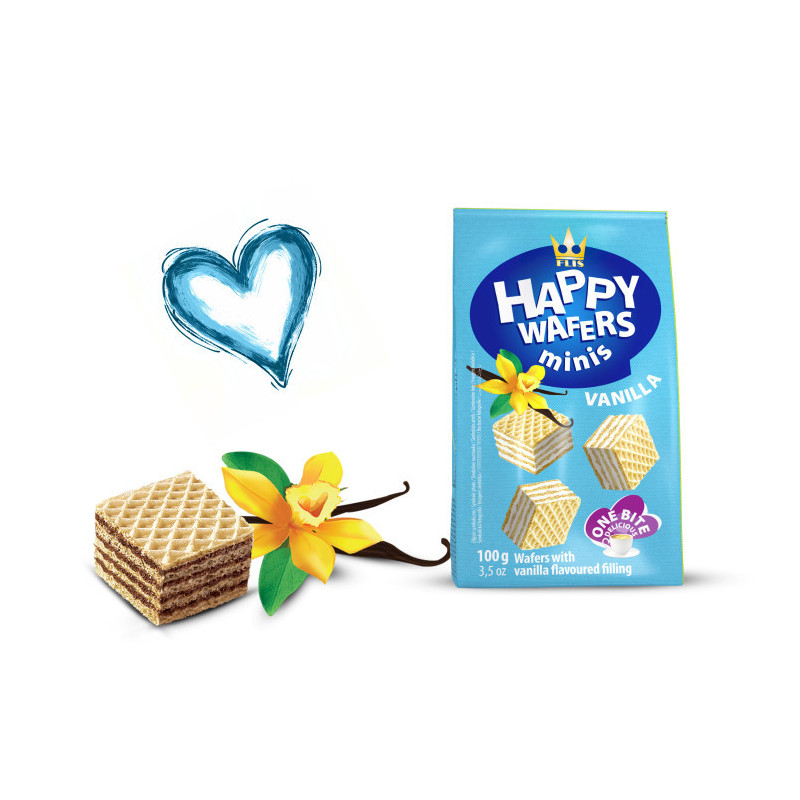 HAPPY WAFERS MINI VANILIE 100GR